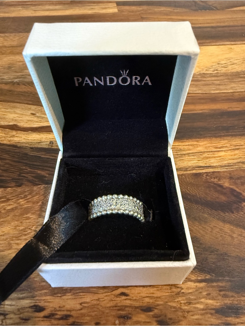 Pandora Silver Crystal Pavé Cluster Ring
